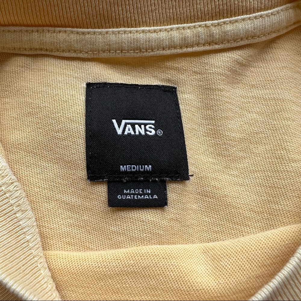 VANS Off The Wall Medium Yellow Shirt Top Tee - Picture 6 of 6